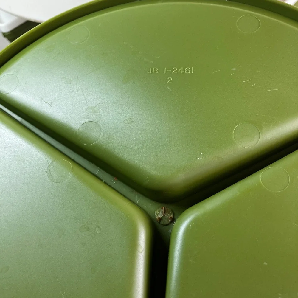 Rubbermaid Carousel Server Vintage Avocado Green Mod Flower Lazy Susan Kitchen